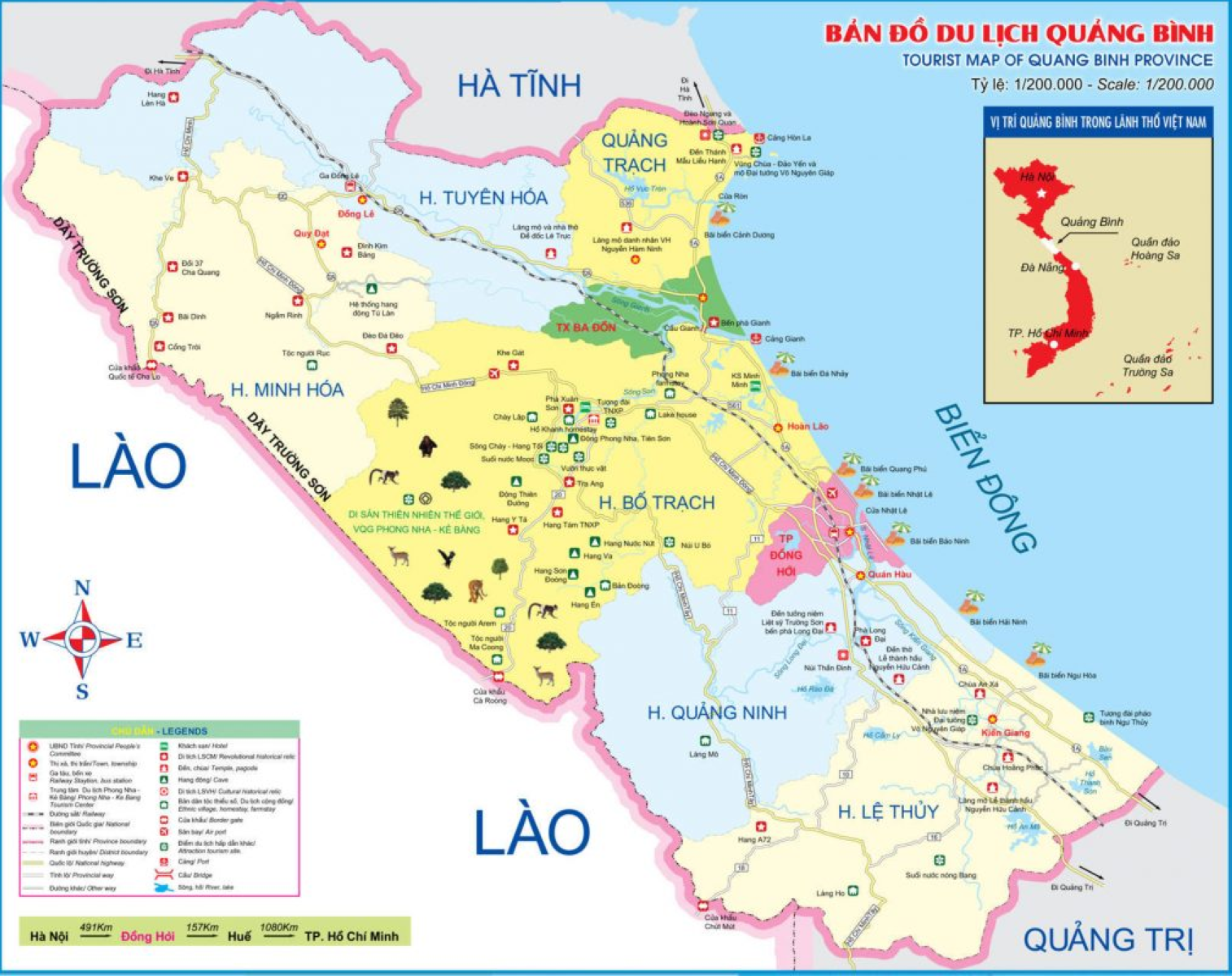 Quang Binh Provice Tourist Map 1514x1200